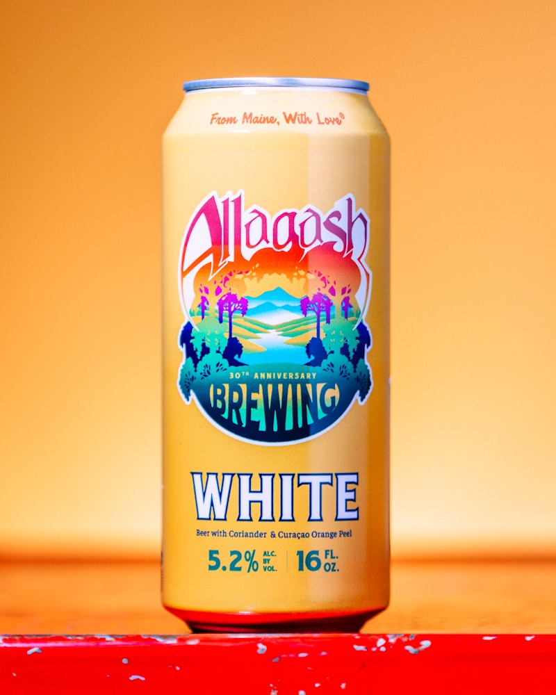 Allagash White 30th Anniversary Throwback can in all of its glory
