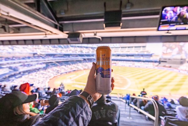 Allagash White can at Citi Field, home of the Mets.