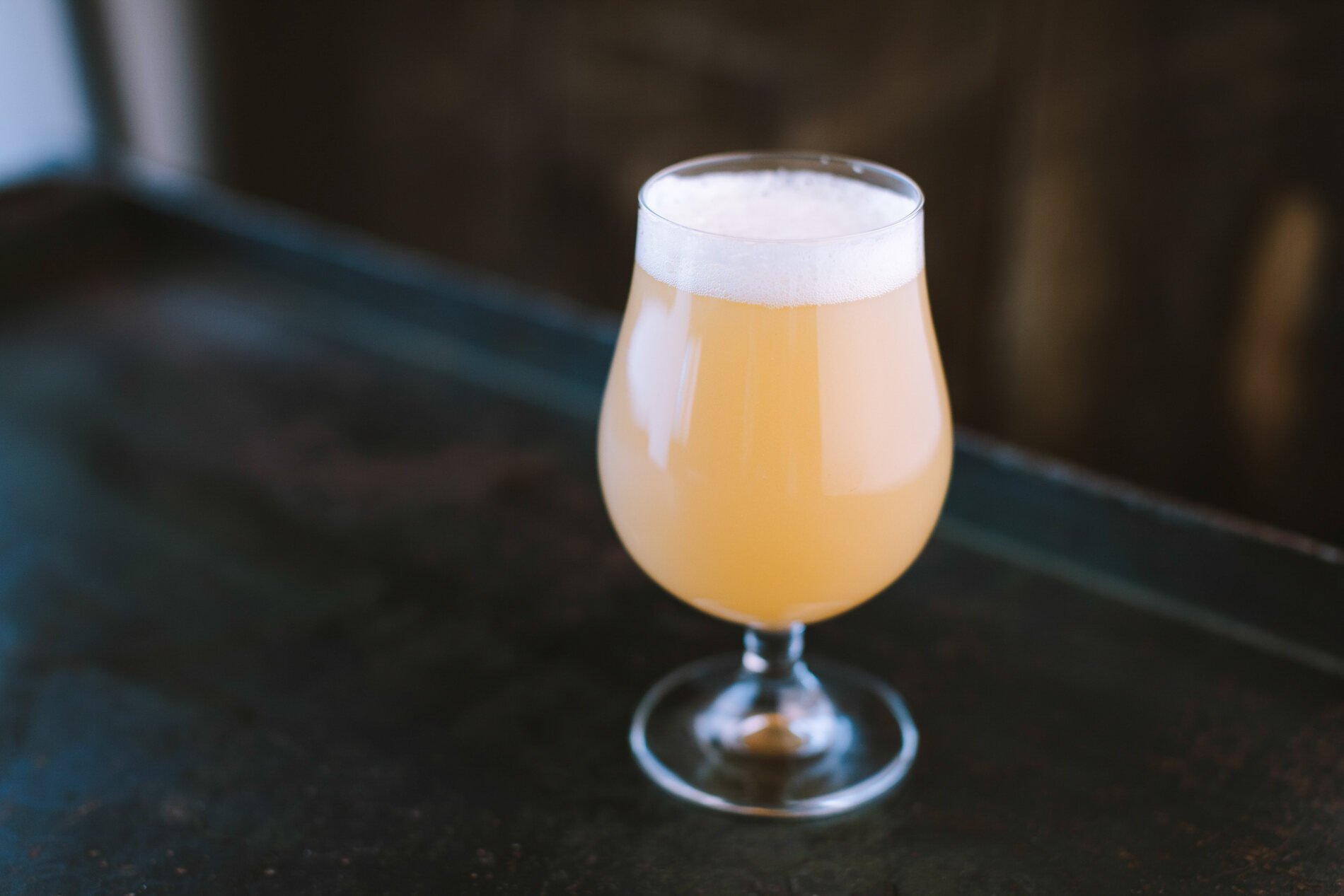 hazy beer in a chalice