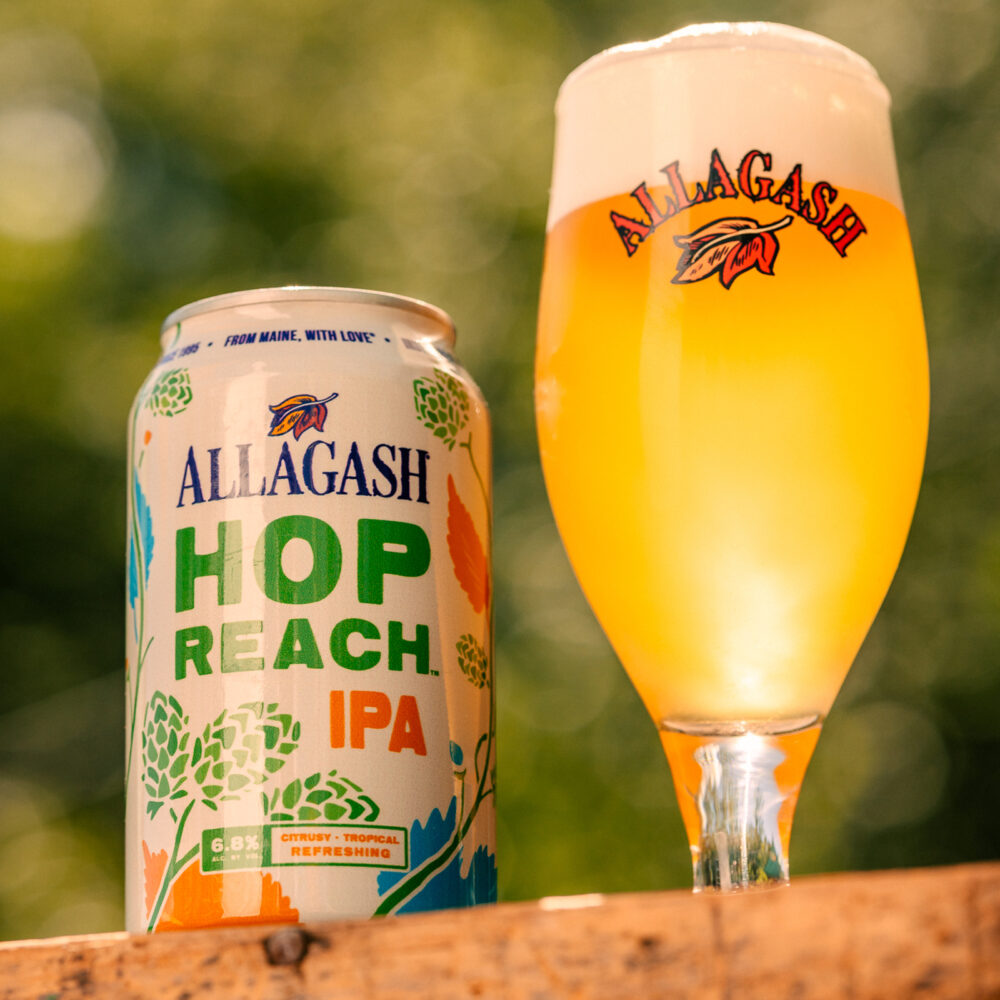 Allagash Hop Reach IPA with a beautiful beer glass
