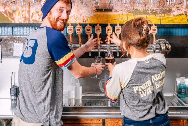 Pouring beer at Allagash Brewing Company