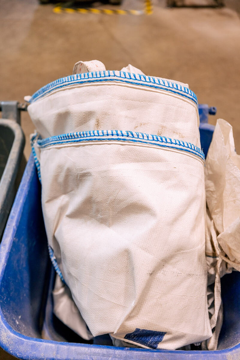 Grain bags, about to be recycled at the Allagash Recycling Co-Op