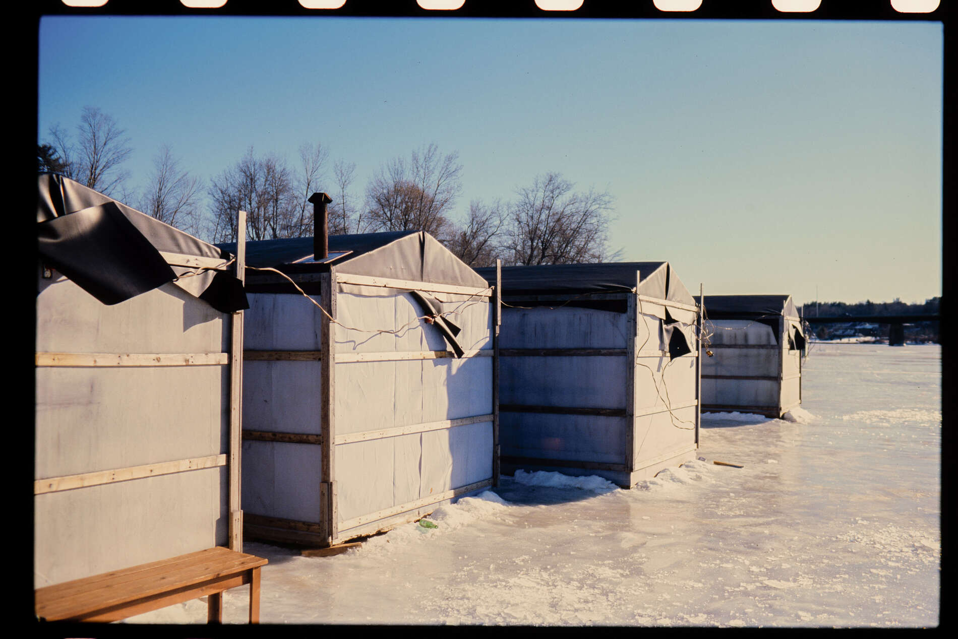 Smelting huts on a frozen river