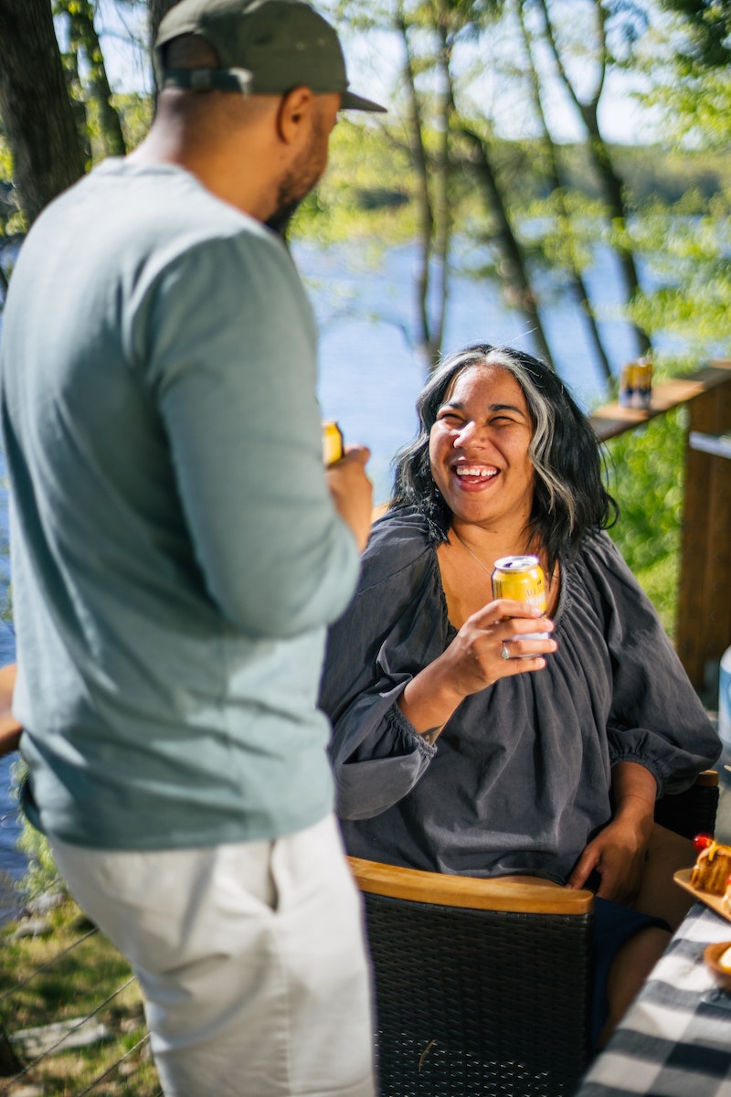 Enjoying an Allagash White with friends is always a good idea