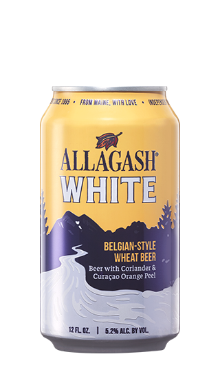 The citrusy, hazy, goodness that is Allagash White in a 12 oz. can