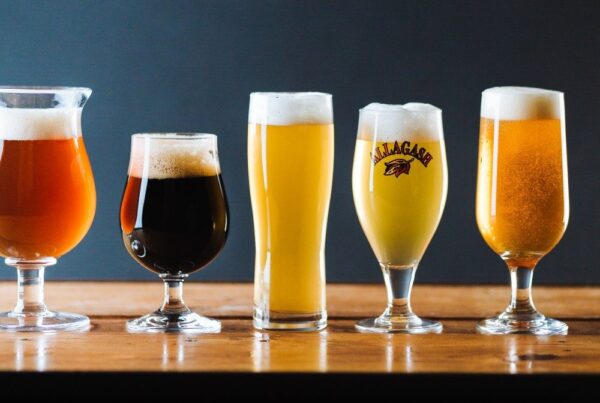 The wide array of colors you'll find in beer, from light straw to deep black