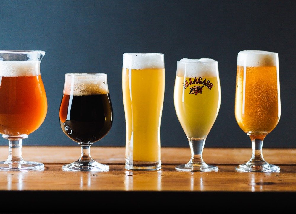 The wide array of colors you'll find in beer, from light straw to deep black