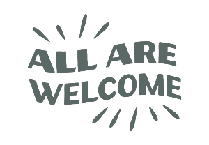 Allagash Bungalow sign displayed in the front window saying all are welcome