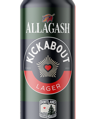Allagash Kickabout Lager, a collaboration between Allagash Brewing and the Hearts of Pine. This crisp and crushable lager will be available at Hearts of Pine games, and tastes like victory.