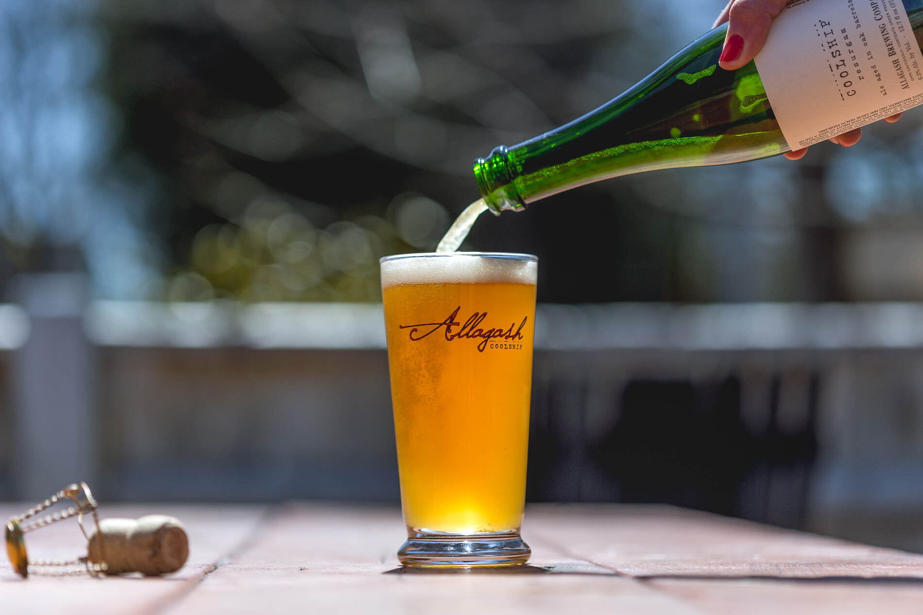 Allagash Coolship Resurgam is our take on a Lambic-style spontaneously fermented blend of barrel-aged beer. Also known as a Gueuze.