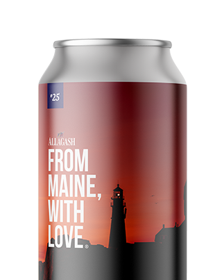 Allagash From Maine, With Love #25 is a sour wheat ale aged on fruit.