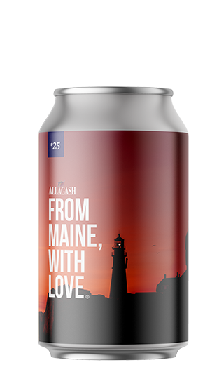 Allagash From Maine, With Love #25 is a sour wheat ale aged on fruit.