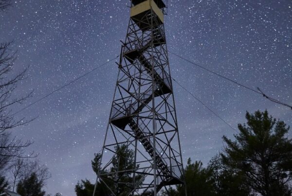 Firetower at the top of Mt. Kineo in Moosehead Lake, Maine.