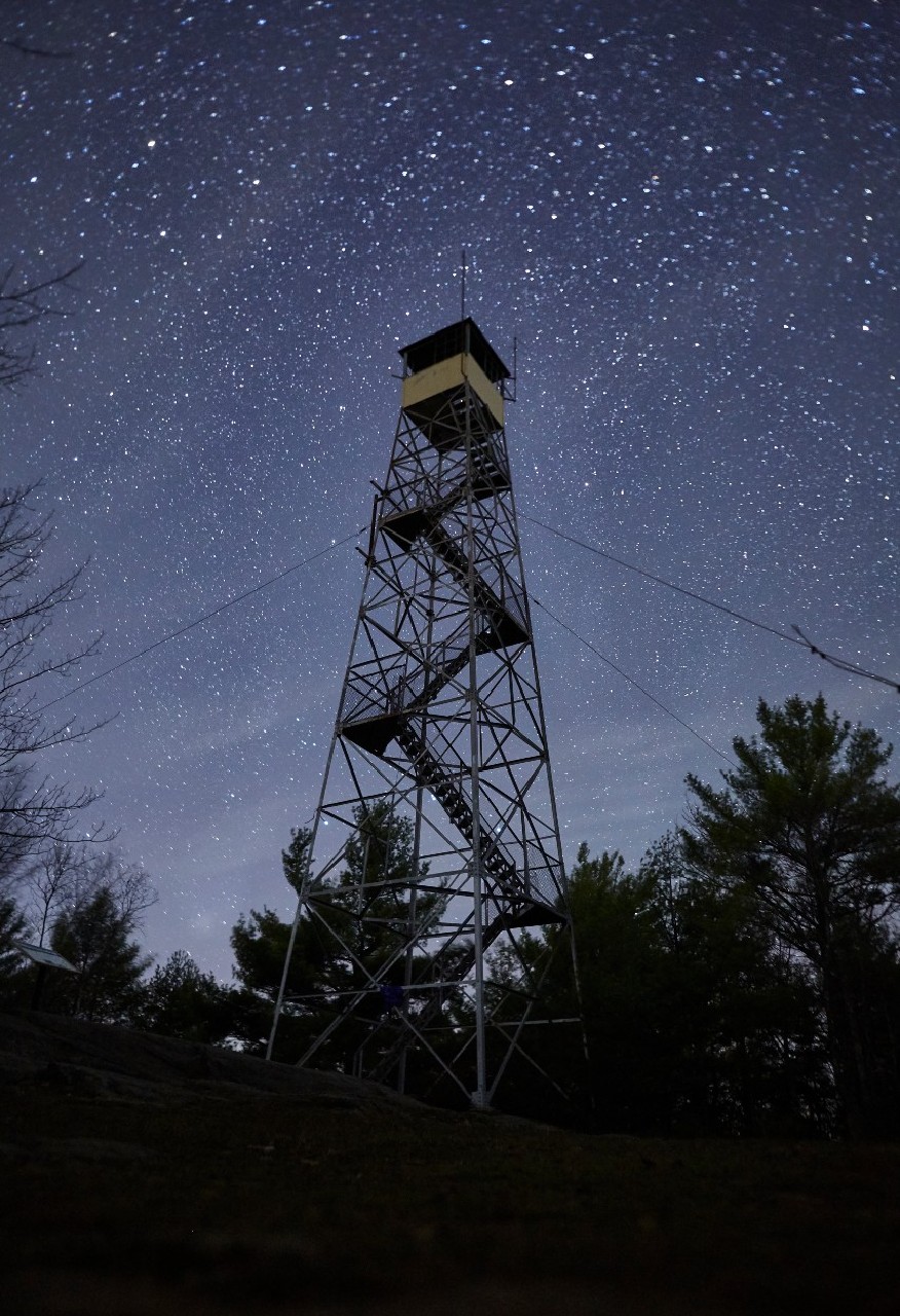 Maine the way Stargazing image - view of a fire tower