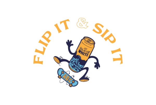 Allagash White can flippin' that skateboard, bay-bee!