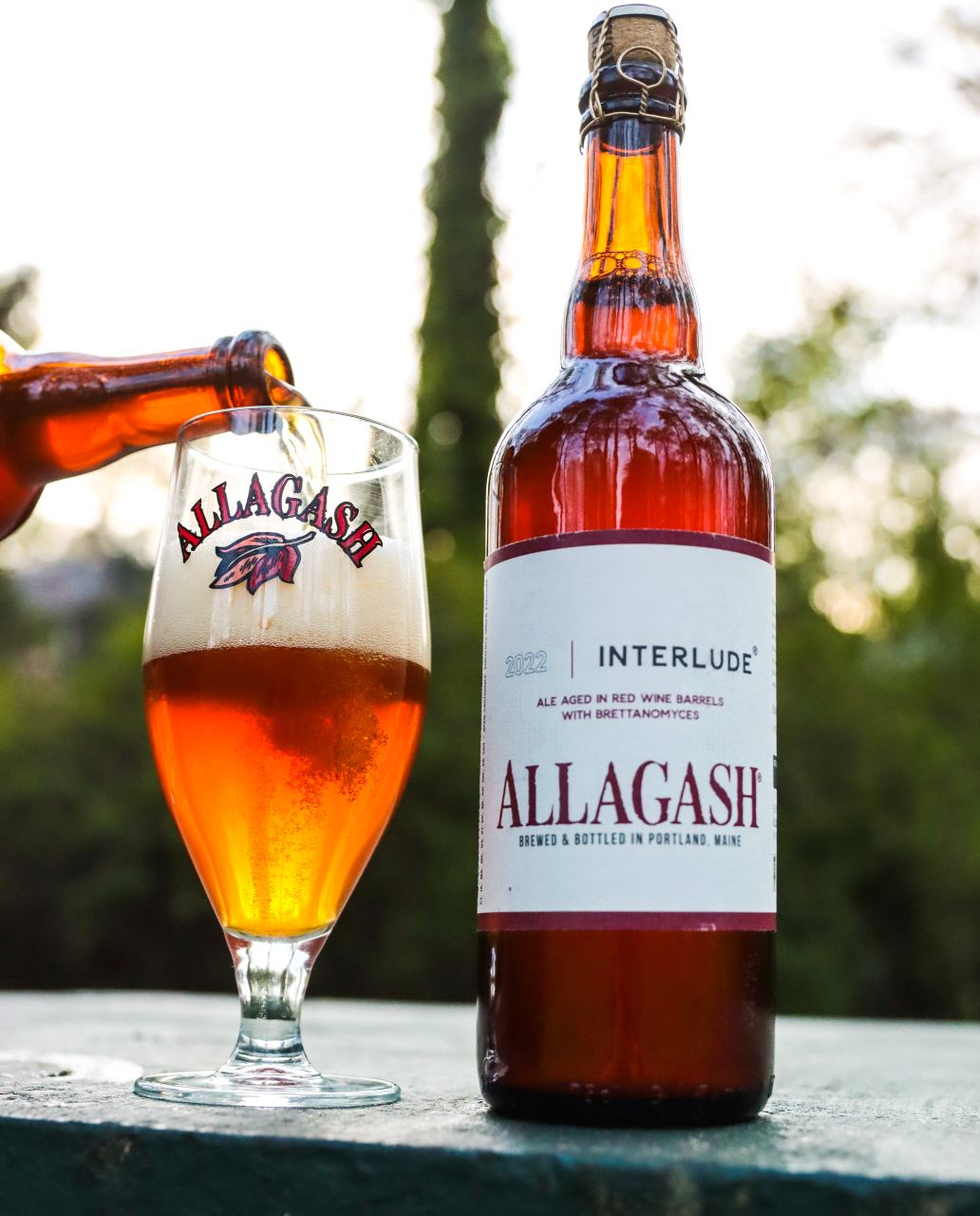 Allagash Interlude being poured into a chalice