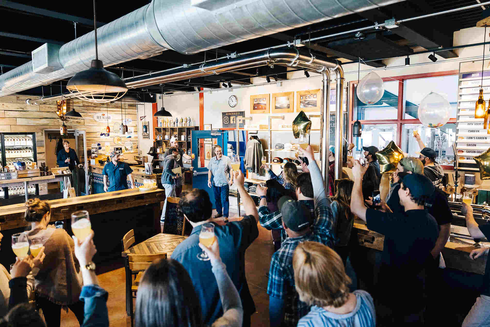 A look at our tasting room, circa 2019, when we all celebrated Rob Tod for winning the James Beard award