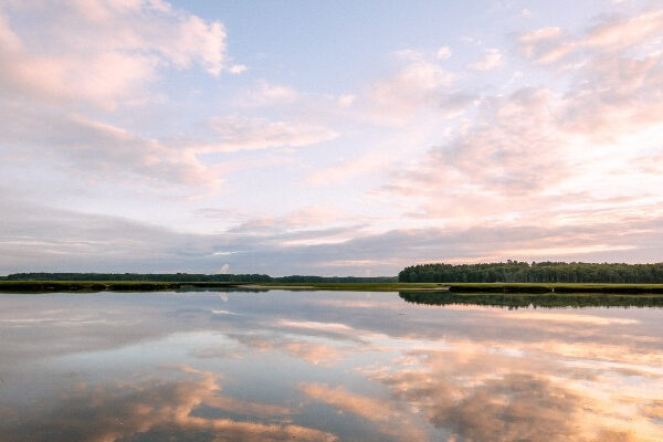 Maine landscape during a gorgeous sunset