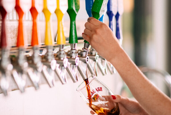Pride month tap handles at Allagash Brewing Company
