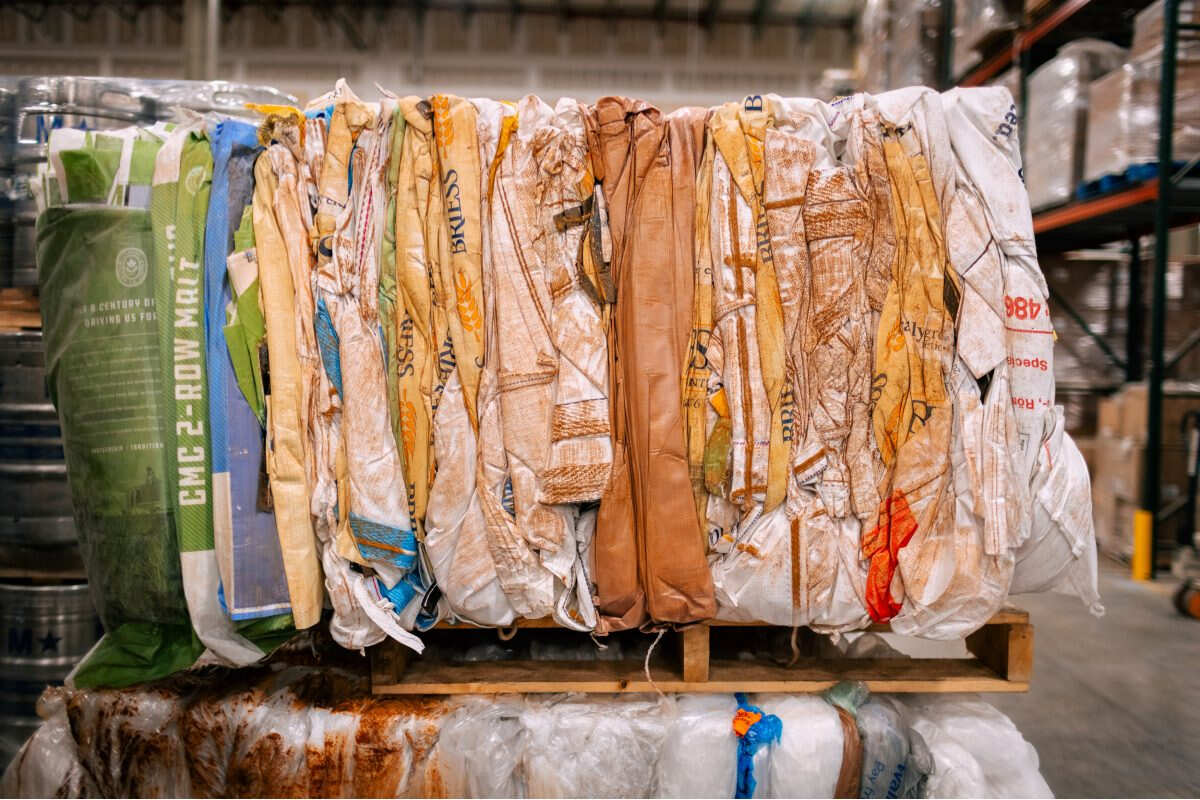 bailed objects to be recycled at Allagash brewing company