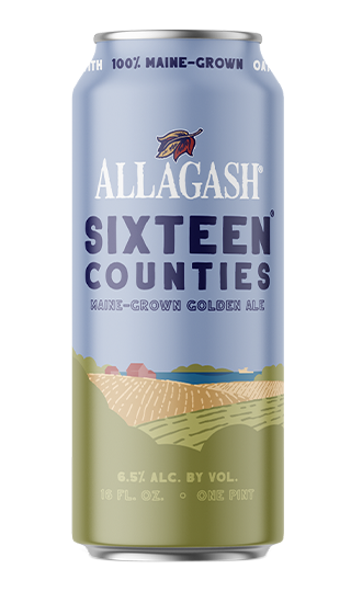 Allagash Sixteen Counties is brewed with 100% grain grown in Maine.