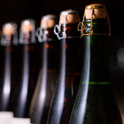 Allagash 375mL wild beers in a neat little row.