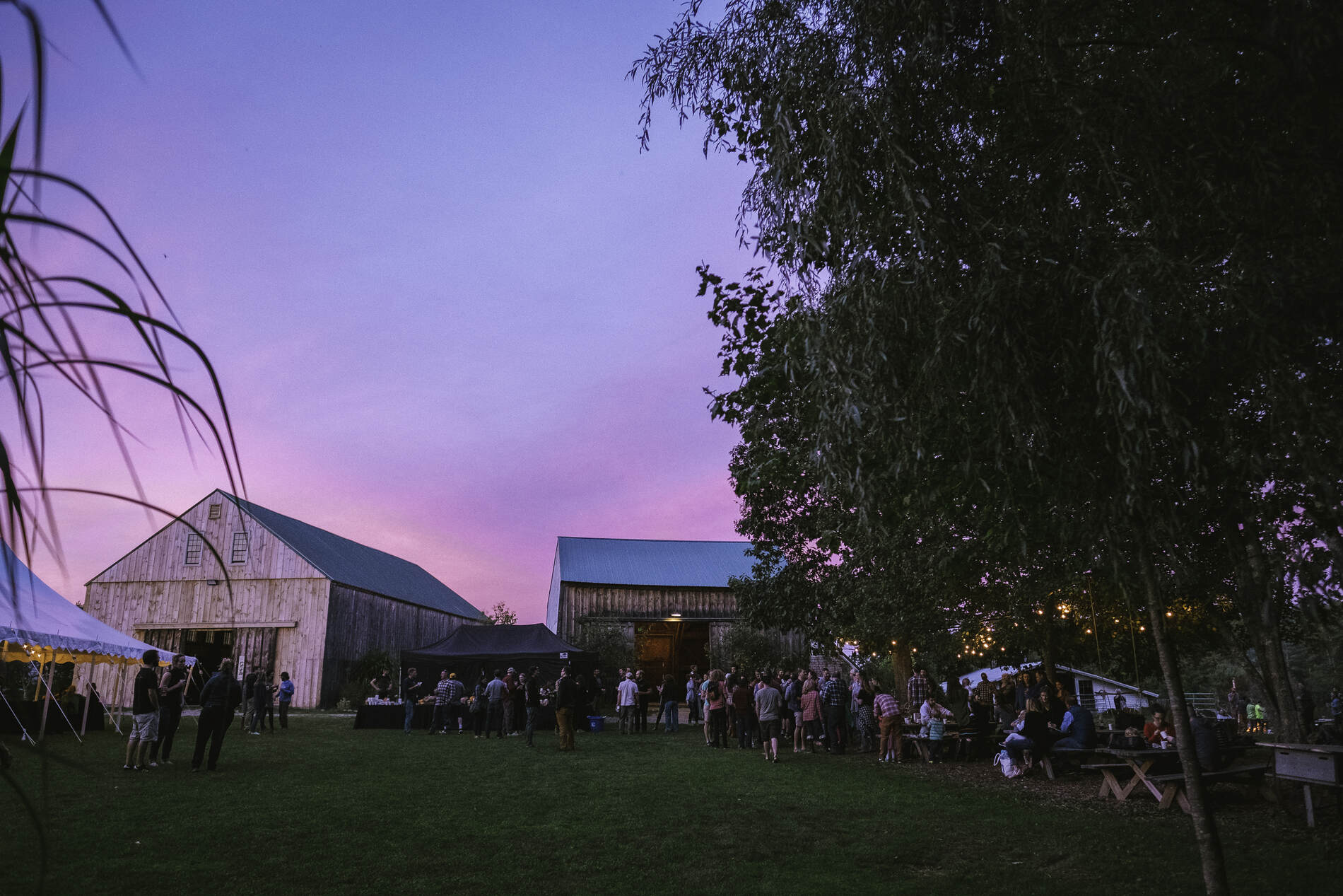 Allagash company outing at a barn