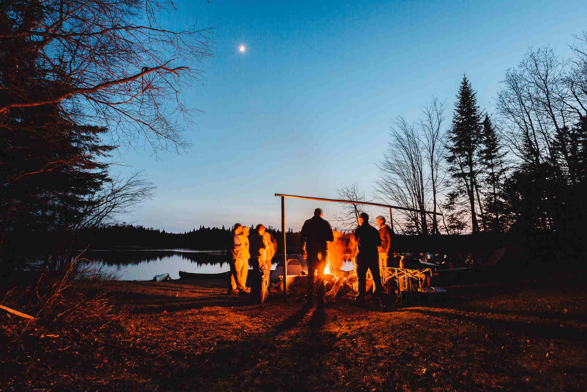 Lakeside campfire