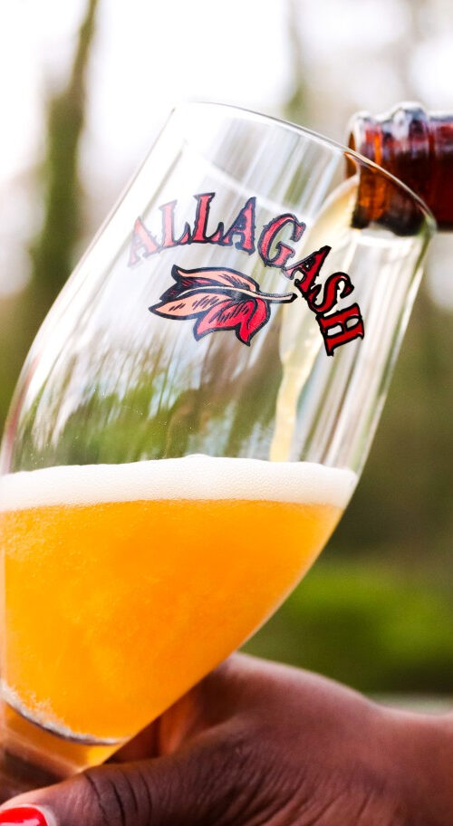 Allagash Coolship Resurgam being poured into a chalice