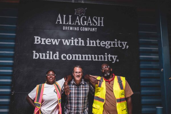 Allagash founder with founders of Crowns & Hops Brewing